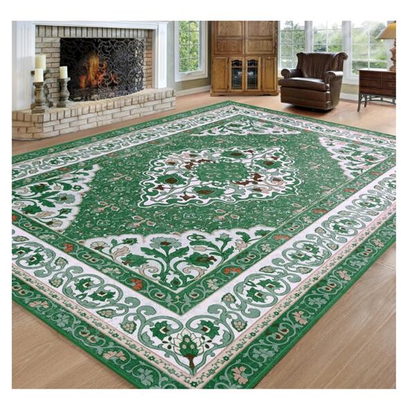 5x8 Area Rugs for Living Room, Machine Washable Low-Pile Carpet, GREEN - Picture 5 of 5